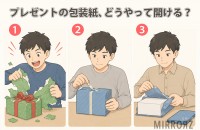 プレゼントの包装紙、どうやって開ける？
