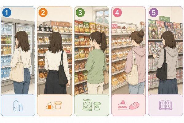 コンビニで最初に向かう場所診断
